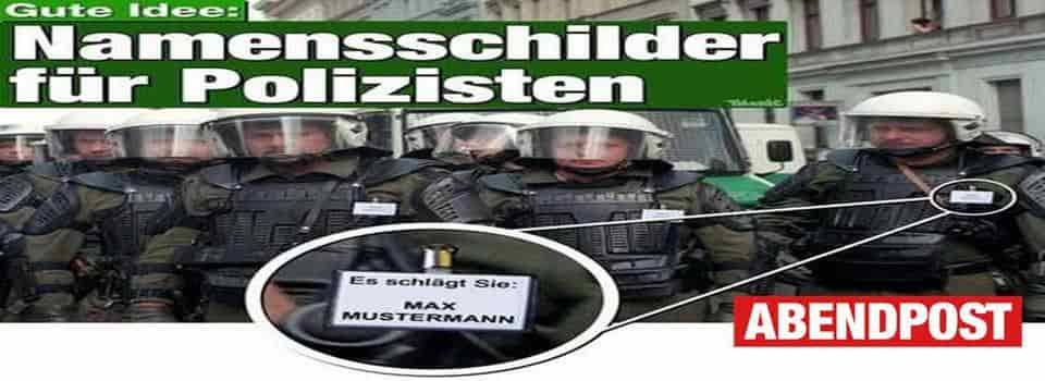 Polizei, Polizeigewalt, Kennzeichnung, Kennzeichnungspflicht