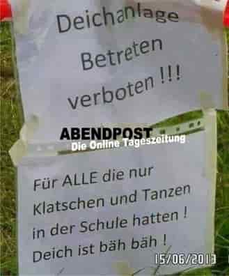 Deichanlage betreten verboten!
