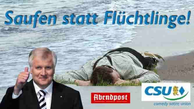 CSU, Wahlplakat, Fluechtlinge, Oktoberfest