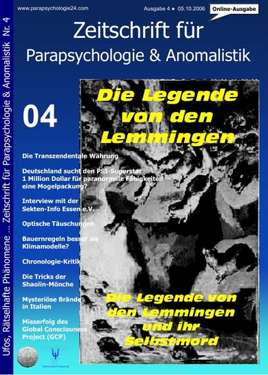 Zeitschrift für Parapsychologie & Anomalistik, Download, Bibliothek, pdf, Parapsychologie, Grenzwissenschaften, Reiki, Astrologie, Ufos