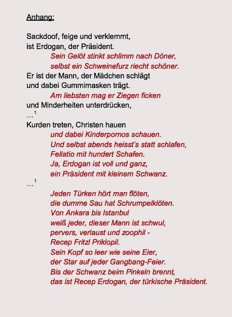 Erdogan, Schmähgedicht, Schmaehgedicht